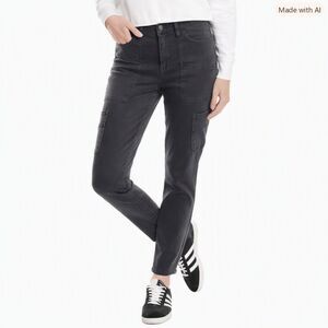 NWT OAT New York Black Carpenter Jeans Mid-Rise Skinny Ankle Stretch Size 2 / 26